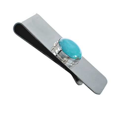 Native American Genuine Sterling Silver Turquoise Money Clip AX129780